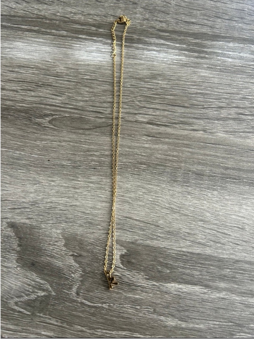 Delicate Gold K Pendant Necklace - Women Jewelry